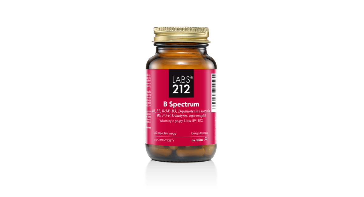 LABS212 B Spectrum - aktywne witaminy B bez B9 i B12, 60 kapsułek