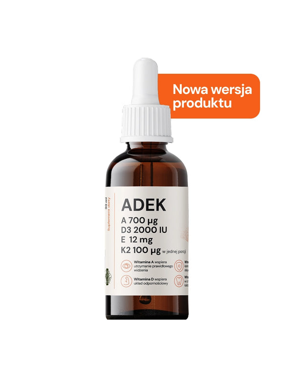 ADEK 30 ml - witaminy A, D3, E, K2 w kroplach Max Hemp