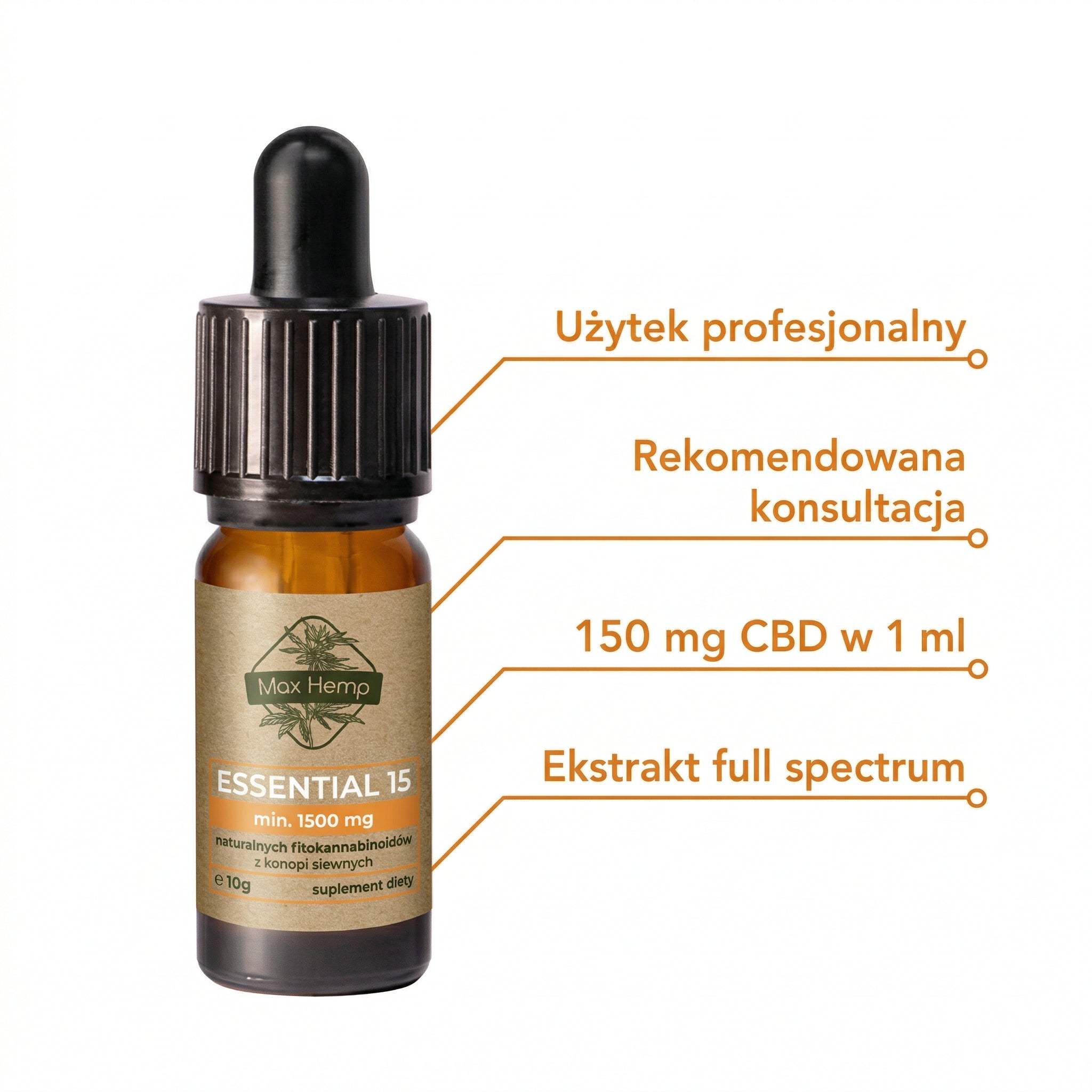 Olejek CBD Essential 15% | Max Hemp®